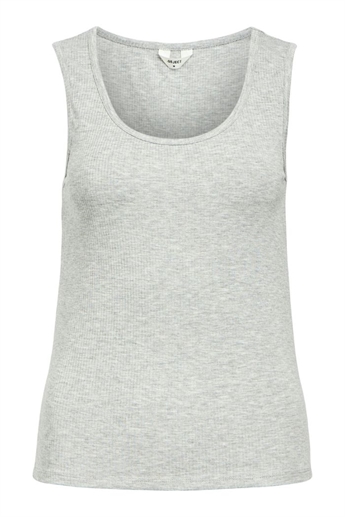 Jannie ribbed tank top, Light grey melange